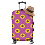 Magenta Pink Sunflower Pattern Print Luggage Cover