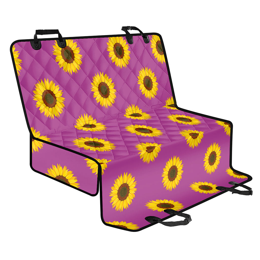 Magenta Pink Sunflower Pattern Print Pet Car Back Seat Cover