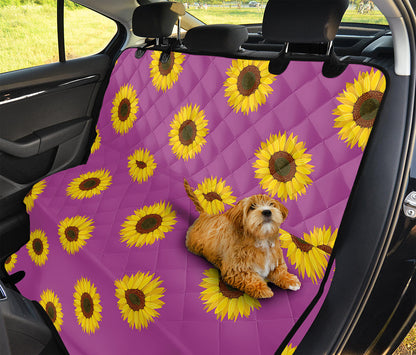 Magenta Pink Sunflower Pattern Print Pet Car Back Seat Cover