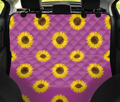 Magenta Pink Sunflower Pattern Print Pet Car Back Seat Cover