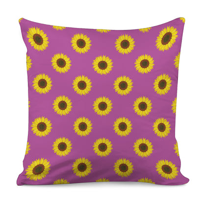 Magenta Pink Sunflower Pattern Print Pillow Cover