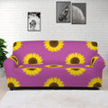 Magenta Pink Sunflower Pattern Print Sofa Cover