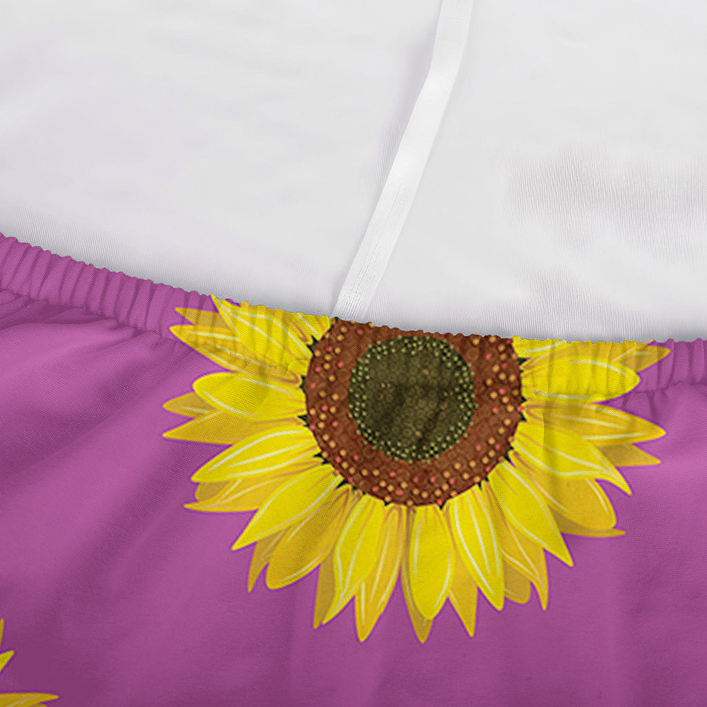 Magenta Pink Sunflower Pattern Print Sofa Cover