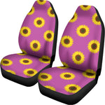 Magenta Pink Sunflower Pattern Print Universal Fit Car Seat Covers