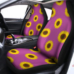 Magenta Pink Sunflower Pattern Print Universal Fit Car Seat Covers