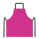 Magenta Pink Zigzag Pattern Print Apron