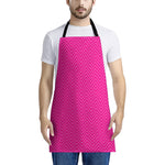 Magenta Pink Zigzag Pattern Print Apron