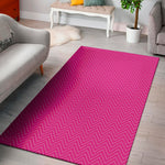 Magenta Pink Zigzag Pattern Print Area Rug