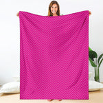 Magenta Pink Zigzag Pattern Print Blanket