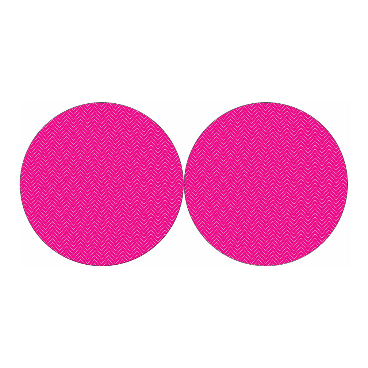 Magenta Pink Zigzag Pattern Print Car Coasters