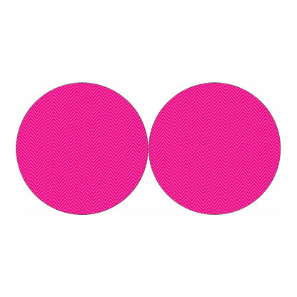 Magenta Pink Zigzag Pattern Print Car Coasters