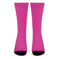 Magenta Pink Zigzag Pattern Print Crew Socks