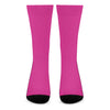 Magenta Pink Zigzag Pattern Print Crew Socks