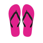 Magenta Pink Zigzag Pattern Print Flip Flops