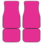 Magenta Pink Zigzag Pattern Print Front and Back Car Floor Mats