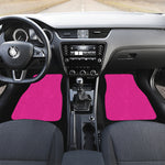 Magenta Pink Zigzag Pattern Print Front and Back Car Floor Mats