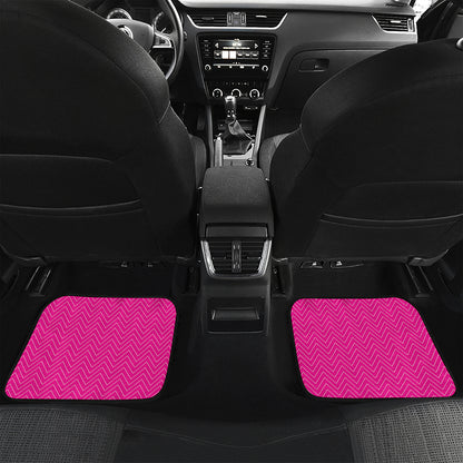 Magenta Pink Zigzag Pattern Print Front and Back Car Floor Mats