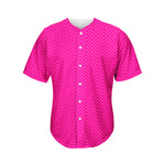 Magenta Pink Zigzag Pattern Print Men's Baseball Jersey