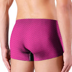 Magenta Pink Zigzag Pattern Print Men's Boxer Briefs
