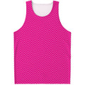 Magenta Pink Zigzag Pattern Print Men's Tank Top