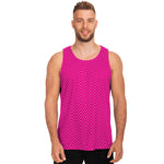 Magenta Pink Zigzag Pattern Print Men's Tank Top