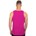 Magenta Pink Zigzag Pattern Print Men's Tank Top