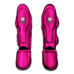 Magenta Pink Zigzag Pattern Print Muay Thai Shin Guard