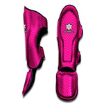 Magenta Pink Zigzag Pattern Print Muay Thai Shin Guard