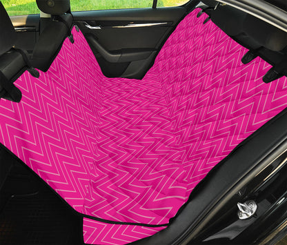 Magenta Pink Zigzag Pattern Print Pet Car Back Seat Cover
