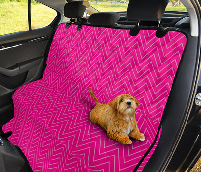 Magenta Pink Zigzag Pattern Print Pet Car Back Seat Cover