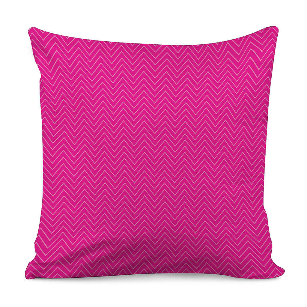 Magenta Pink Zigzag Pattern Print Pillow Cover