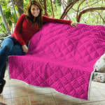Magenta Pink Zigzag Pattern Print Quilt