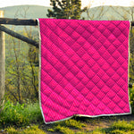 Magenta Pink Zigzag Pattern Print Quilt