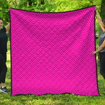 Magenta Pink Zigzag Pattern Print Quilt