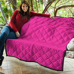 Magenta Pink Zigzag Pattern Print Quilt