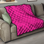 Magenta Pink Zigzag Pattern Print Quilt