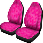 Magenta Pink Zigzag Pattern Print Universal Fit Car Seat Covers