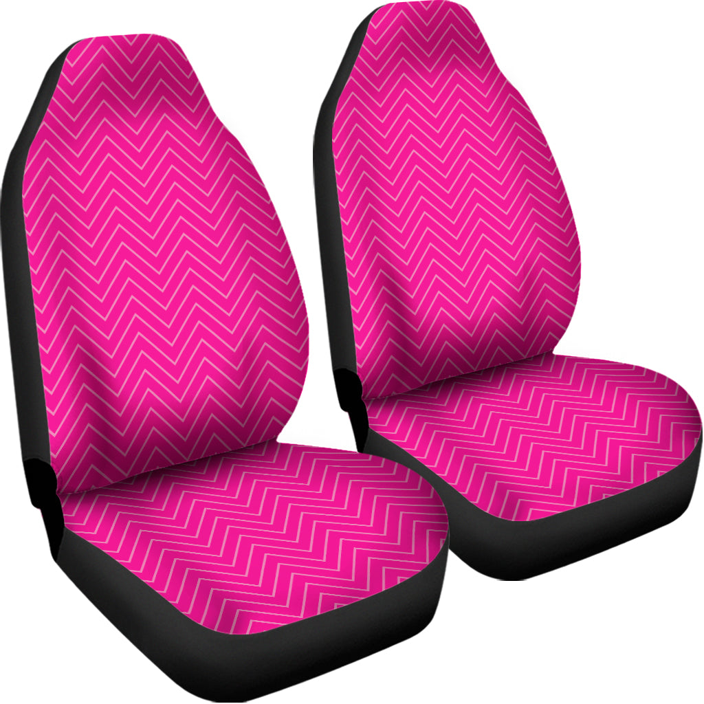 Magenta Pink Zigzag Pattern Print Universal Fit Car Seat Covers