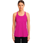 Magenta Pink Zigzag Pattern Print Women's Racerback Tank Top