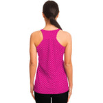 Magenta Pink Zigzag Pattern Print Women's Racerback Tank Top