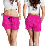 Magenta Pink Zigzag Pattern Print Women's Shorts