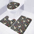 Magic Floral Unicorn Pattern Print 3 Piece Bath Mat Set