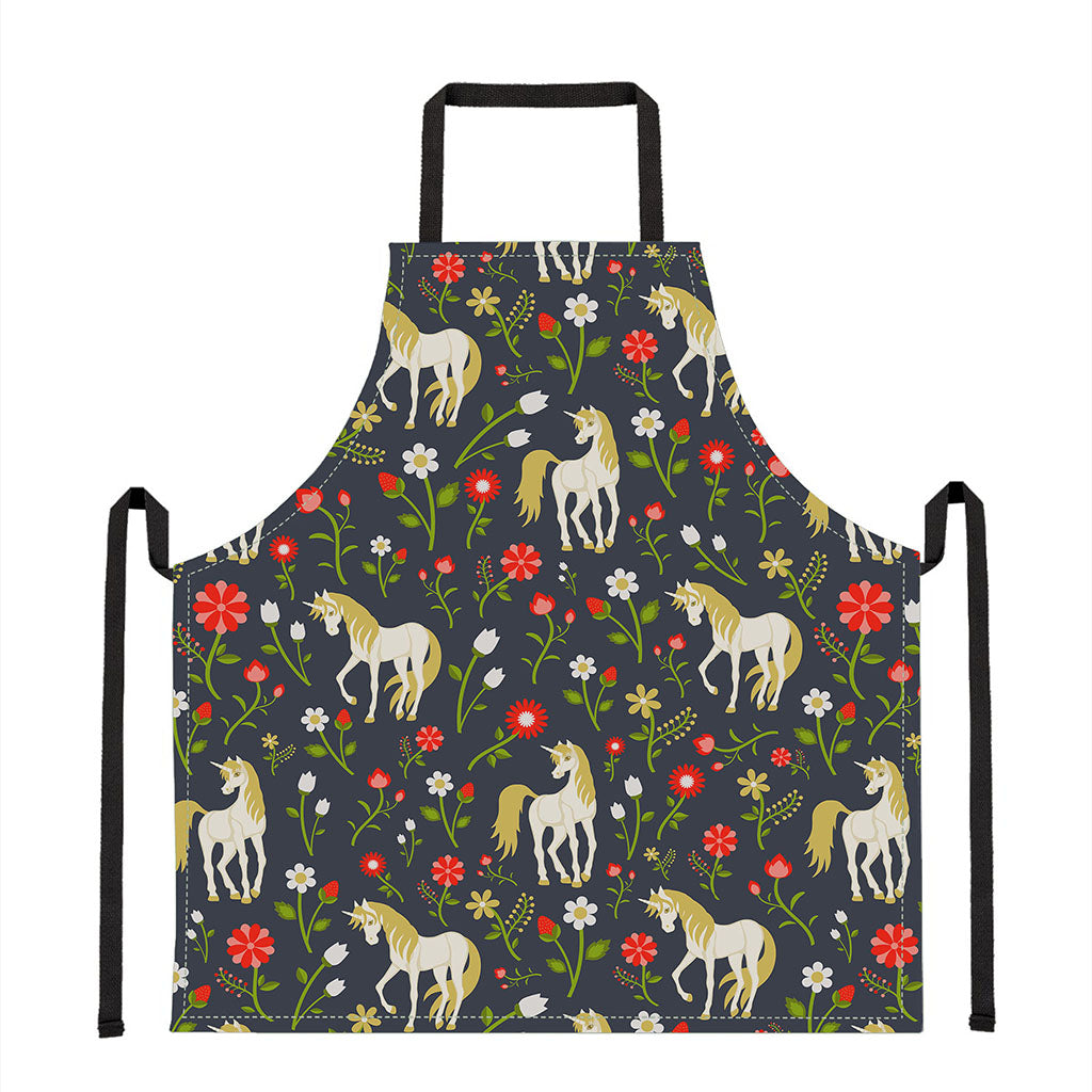 Magic Floral Unicorn Pattern Print Apron