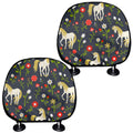 Magic Floral Unicorn Pattern Print Car Headrest Covers
