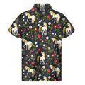 Magic Floral Unicorn Pattern Print Men's Short Sleeve Shirt