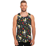 Magic Floral Unicorn Pattern Print Men's Tank Top