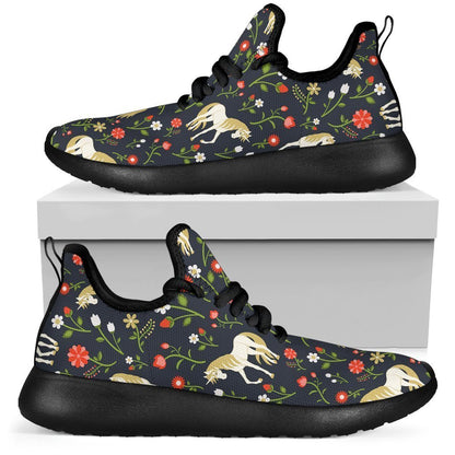 Magic Floral Unicorn Pattern Print Mesh Knit Shoes GearFrost