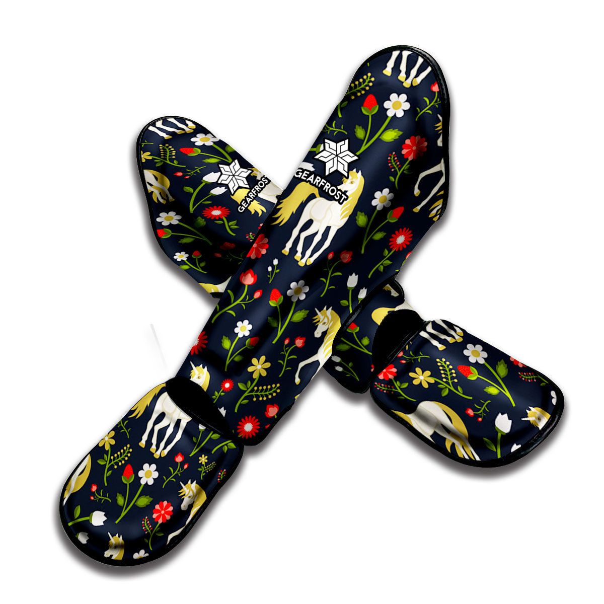 Magic Floral Unicorn Pattern Print Muay Thai Shin Guard