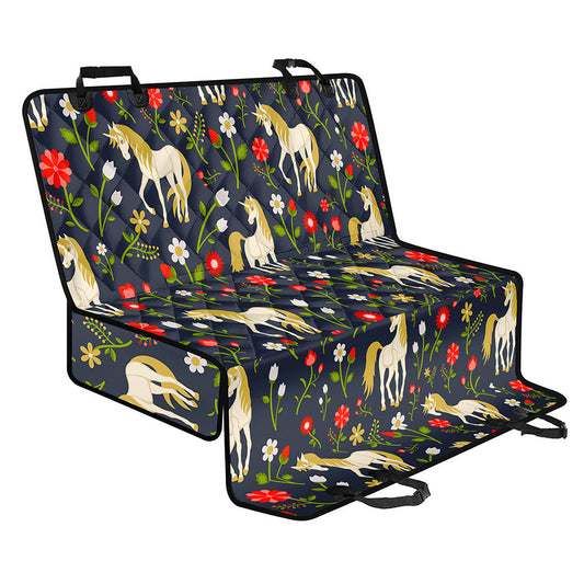 Magic Floral Unicorn Pattern Print Pet Car Back Seat Cover