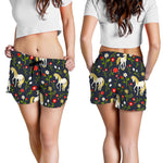 Magic Floral Unicorn Pattern Print Women's Shorts